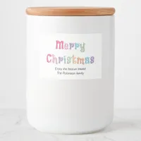 Multicolor Merry Christmas Food Container Labels