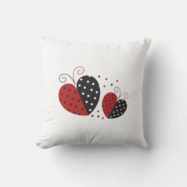 Ladybug Heart cute Throw Pillow