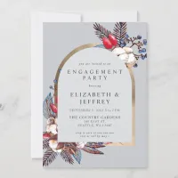 Thumbnail for Rustic Winter Florals Arched Engagement Party Invitation