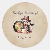 Grave Mistake Gothic Skeleton Halloween Baby Bday Classic Round Sticker