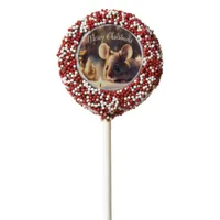 Cute mouse celebrates Christmas, custom  Chocolate Covered Oreo Pop