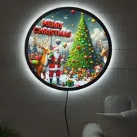 Christmas party with Santa and reindeer LED Sign