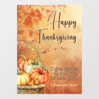 Autumn Tree 1 Chronicles 16:34 Happy Thanksgiving  Window Cling