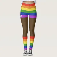 Gay Pride Faux Shorts & Legs  Leggings