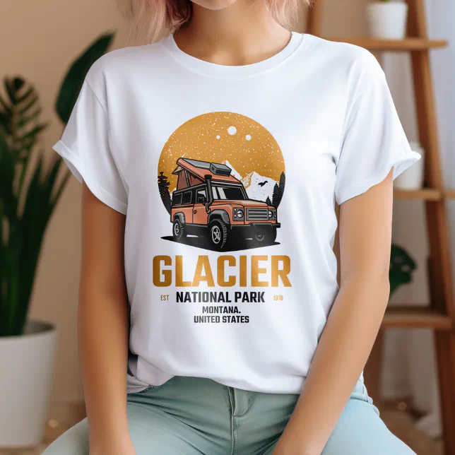 Vintage Glacier National Park Road Trip Montana T-Shirt