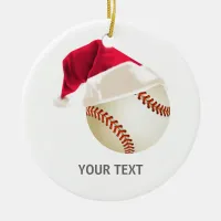 baseball christmas ceramic ornament