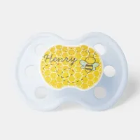 Personalized Honey Bee Baby Boy Honeycomb Pacifier