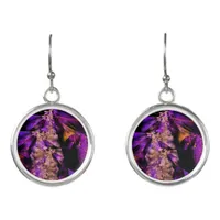 Purple leaves, fractal art, cool earrings