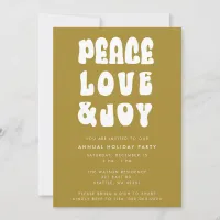 Thumbnail for Green Retro Groovy Peace Love Joy Holiday Invitation