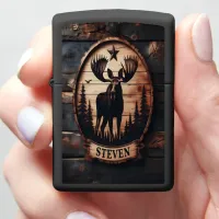 Personalized Moose Wood Sign Zippo Lighter