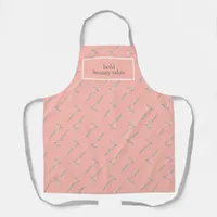 Custom Beauty Salon Name Pink Clippers Print Staff Apron