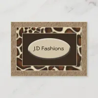 brown leopard print Chic Business Cards