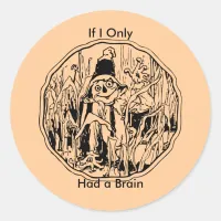 Halloween Scarecrow Cornfield Funny No Brain Classic Round Sticker