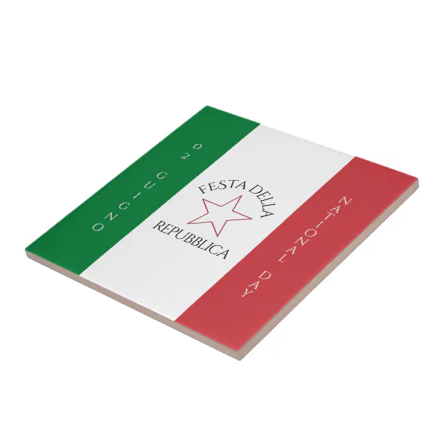 Festa della Repubblica National Day of Italy Flag Ceramic Tile