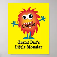 Cute Orange Cartoon Monster Funny Fun for Kids Poster