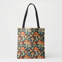 Retro Mushrooms Vintage Flowers Impossible Tote Bag