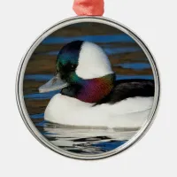Handsome Bufflehead Duck at the Winter Pond Metal Ornament