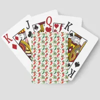 Green and Red Christmas Stockings Jumbo Poker Cards