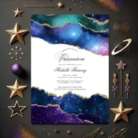 Galaxy Agate Quinceañera Photo Invitation