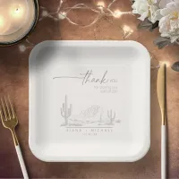 Desert Vibes Wedding Thank You Landscape ID1019 Paper Plates