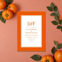 Trendy Persimmon Wedding Invitation