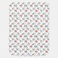 Cosy Reversible Snowmen Red And White Christmas Baby Blanket