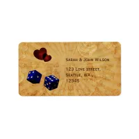 navy blue dice Vintage Vegas adress labels