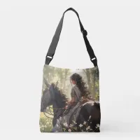 Anime horseback ride in the woods crossbody bag