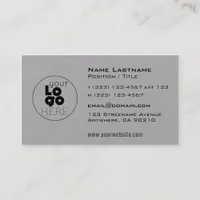 Modern Custom Logo Grey Masculine Business Cards