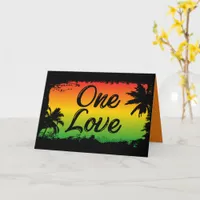 One Love Unity and Respect for All Jamaican Rasta Card