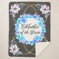 Sherpa Blanket in Blue Elegant Watercolor Flowers