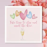 Galentine's Day Watercolor Hearts Paper Napkin