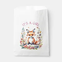 It's a Girl | Baby Fox and Flowers Baby Shower Favor Bag