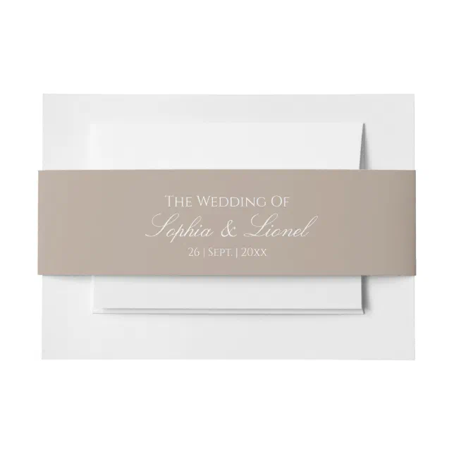 Minimal Elegant Solid Color  Invitation Belly Band