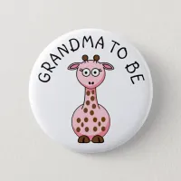 Grandma to be Giraffe Baby Shower button