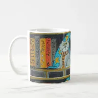 Magical Fun Wizard Folk Art Cat Painting  Coffee Mug