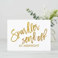 5X7 Sparkler Send-Off Sign- Brush Script Gold Foil