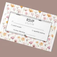 Celestial Wildflower Floral Pink Wedding RSVP Card