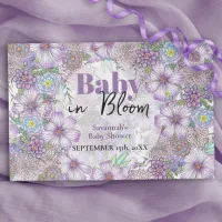 Purple Flowers Baby in Bloom Paper Placemat