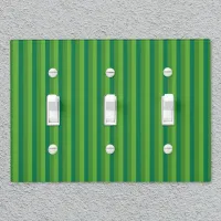 Rustic Country-Style Thin Green Stripes Light Switch Cover