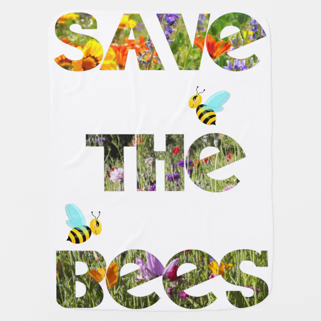 Sauvez les abeilles (anglais) baby blanket