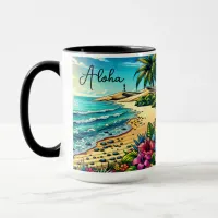 Tropical Ocean Aloha Vacation  Mug