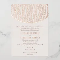 Elegant Romantic Script Blush Wedding Rose Gold Foil Invitation