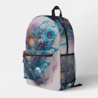 Relax and take a deep breath - Floral AI Art Printed Backpack