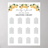 Seating Chart Gold Geometric Orange Floral Wed 120