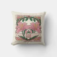 Pink Lily Victorian Flowers Friendship Admiration Throw Pillow