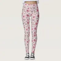 Pink & Purple Floral Vine Leggings