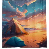 Camp at Sunrise Shower Curtain