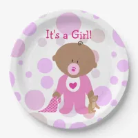 It's a Girl Baby Shower Paper Plate