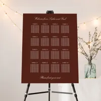 Dark Cinnamon 16 Table Seating Chart Foam Board